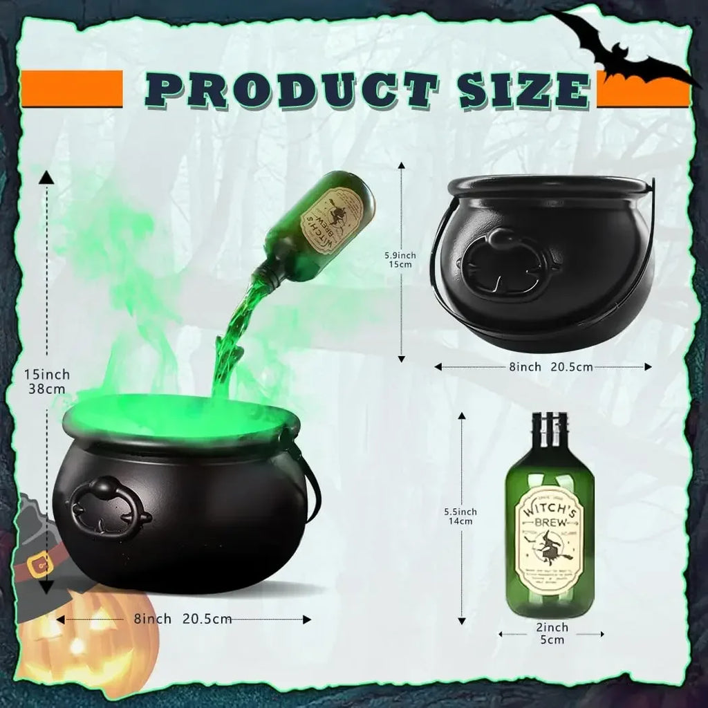 Enchanted Floating Cauldron – 10.2in Glowing Mist Cauldron