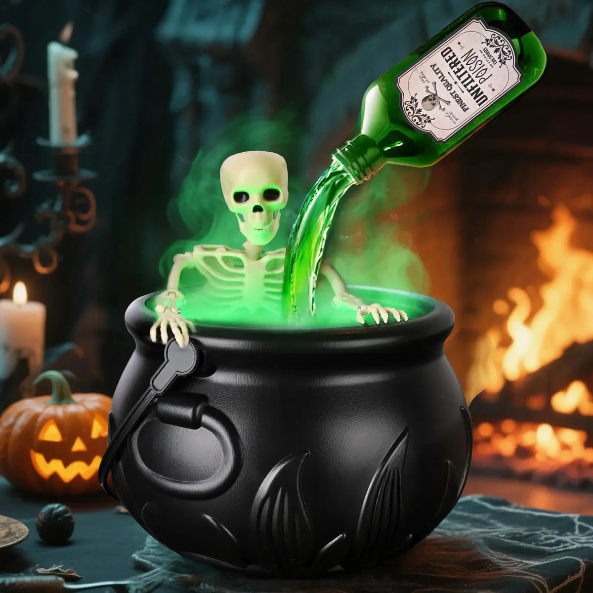 Enchanted Floating Cauldron – 10.2in Glowing Mist Cauldron